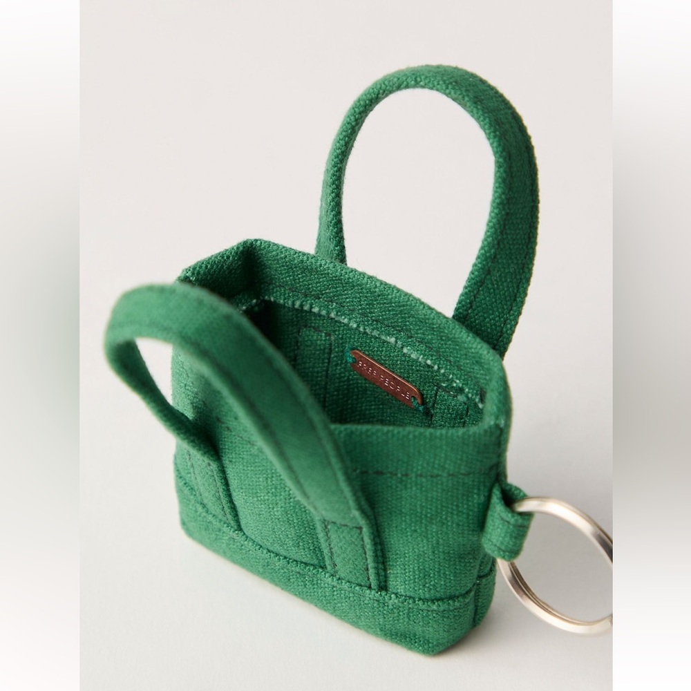 Free People Green Mini Tote Keychain